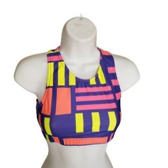 Girls Spirit Cheer Sports Bra Crop Top Multi Color Large New clearance - Picture 1 of 10